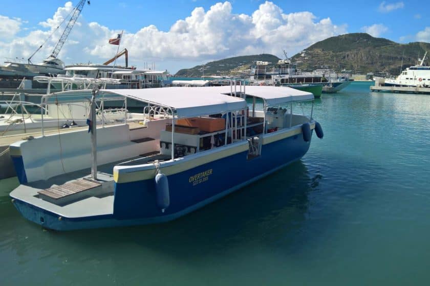 Overtaker. The boat SNUBA St Maarten uses for the snuba adventure